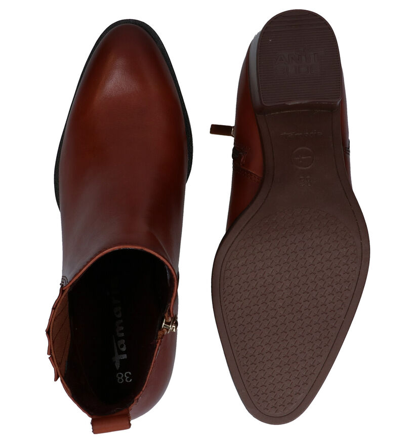 Tamaris Anti Shokk Cognac Enkellaarzen in leer (280677)