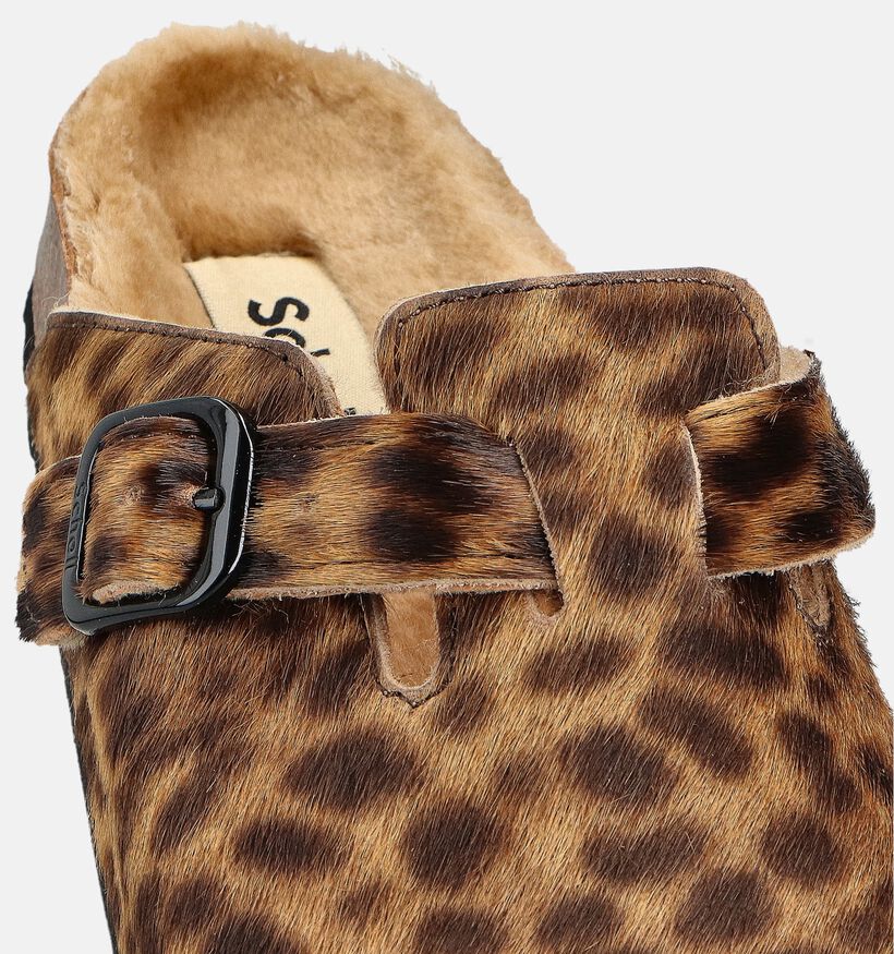 Scholl Bruine/Leopard Gesloten Slippers voor dames (364555)