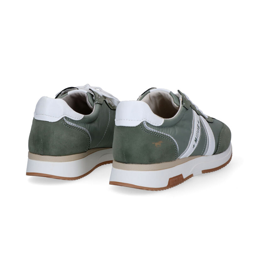 Mustang Baskets casual en Vert kaki pour femmes (305347) - pour semelles orthopédiques