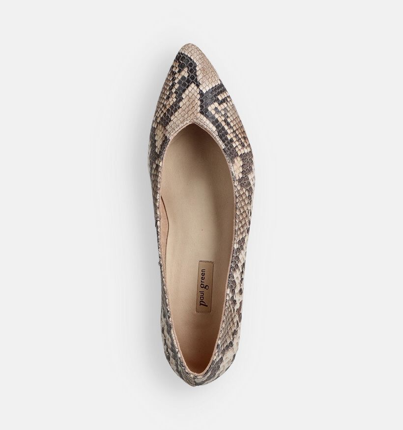 Paul Green Beige Ballerina's Slangenprint voor dames (374111) - geschikt voor steunzolen