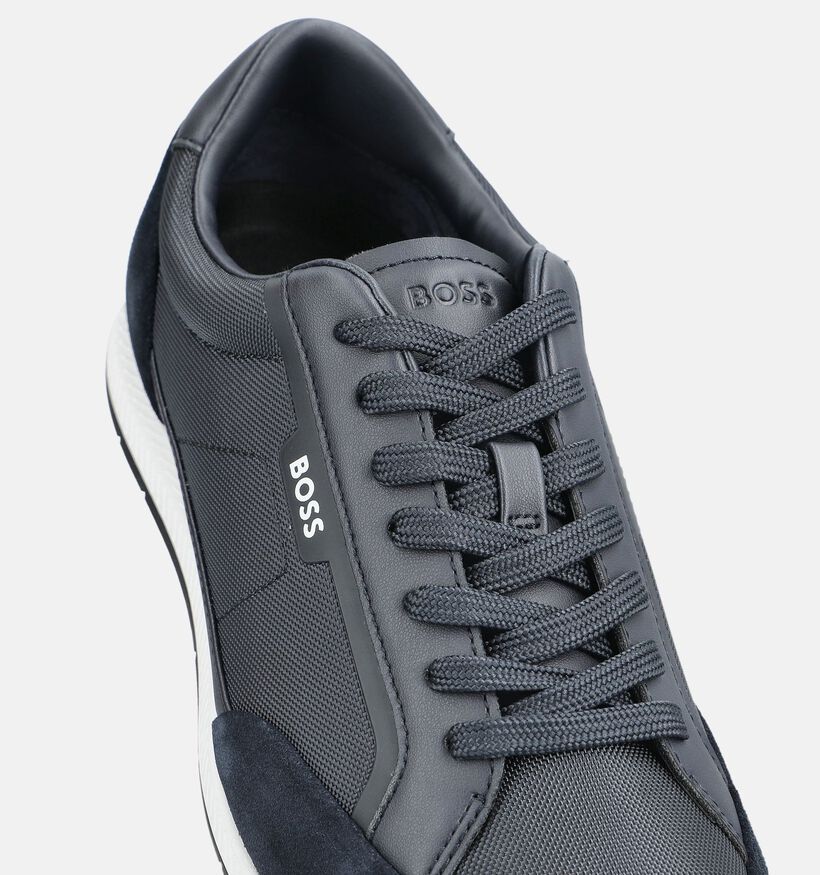 BOSS Nitan Donkerblauwe Chaussures plates en Bleu fonc&eacute; pour hommes (375713) - pour semelles orthop&eacute;diques