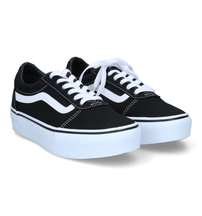 Vans Ward Platform Baskets de skate en Noir pour filles (327970)