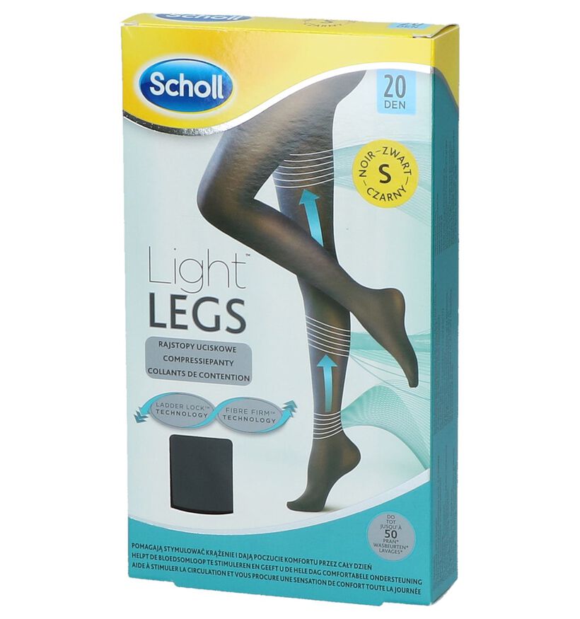 Maat S Zwarte Panty Scholl Light Legs 20 DEN, , pdp