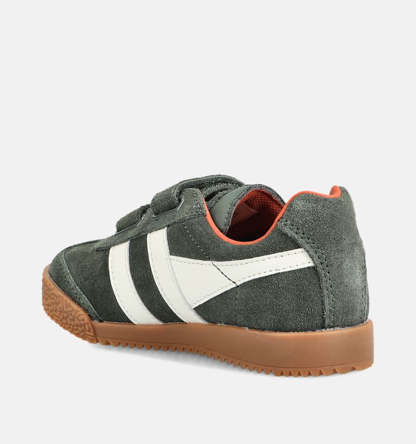 Gola Harrier Strap Baskets basses en Vert kaki pour gar&ccedil;ons (376303)