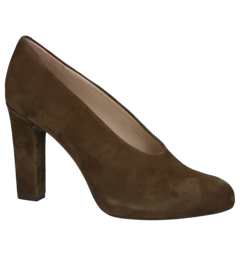 Unisa Escarpins classique en Vert kaki en daim (233125)