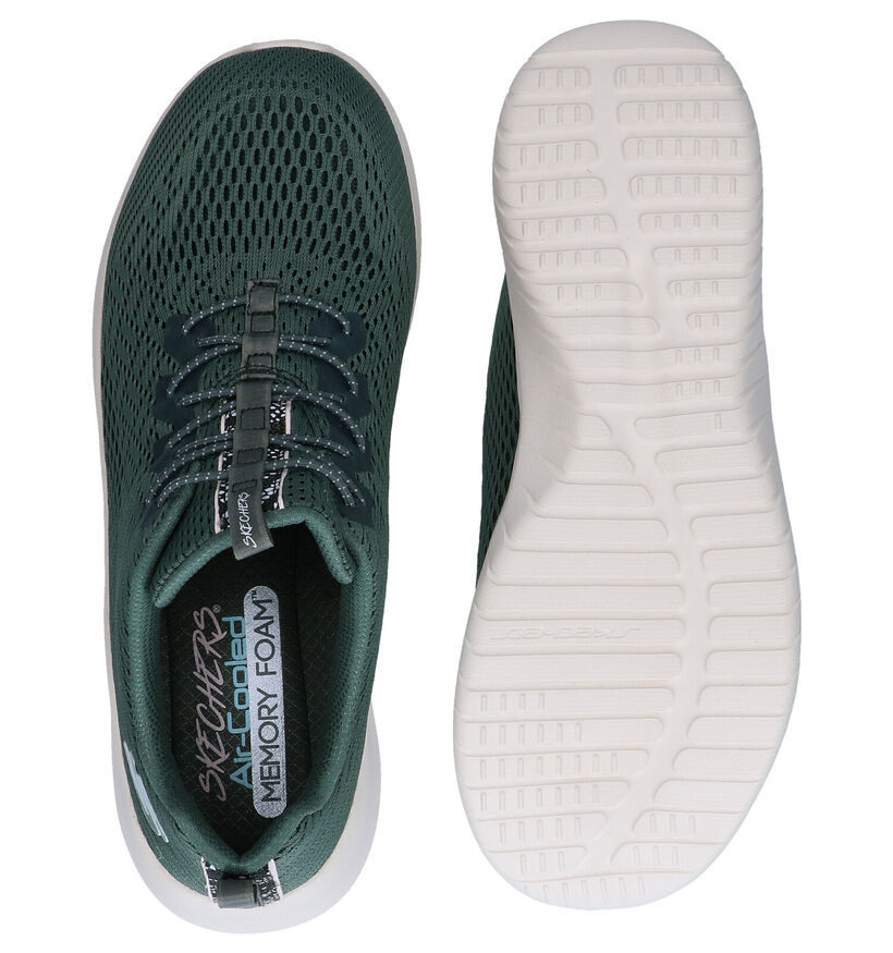 Skechers Ultra Flex Baskets en Vert Kaki en textile (295598)