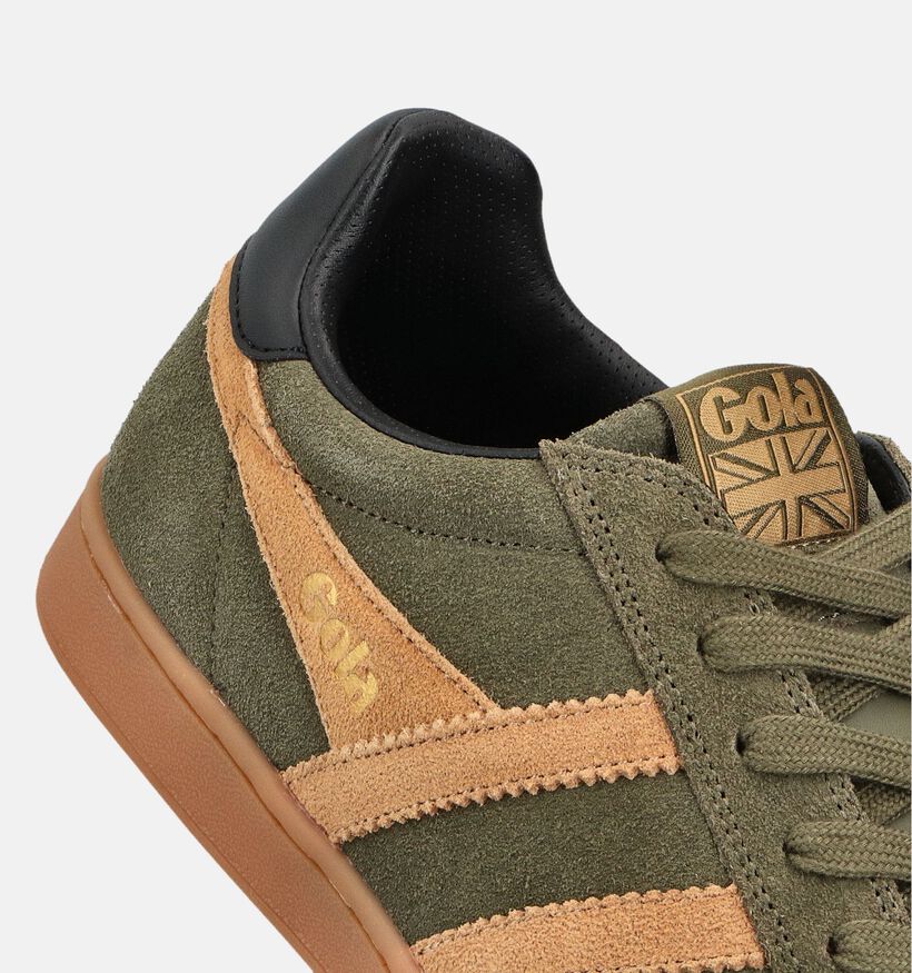 Gola Equipe II Suede Baskets en Vert kaki pour hommes (360708) - pour semelles orthopédiques