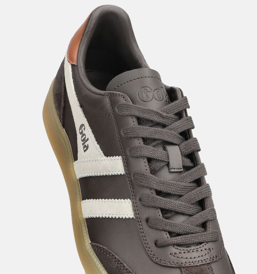Gola Viper Leather Donkerbruine Sneakers voor heren (376437) - geschikt voor steunzolen
