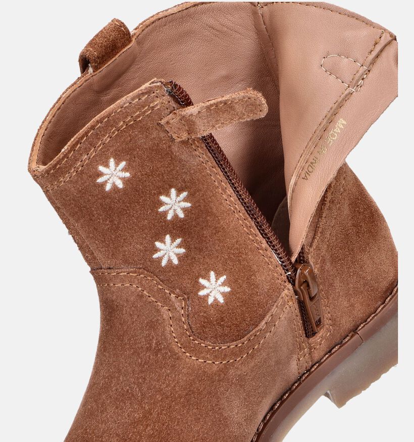 Milo & Mila Bottes courtes en Cognac pour filles (348086)