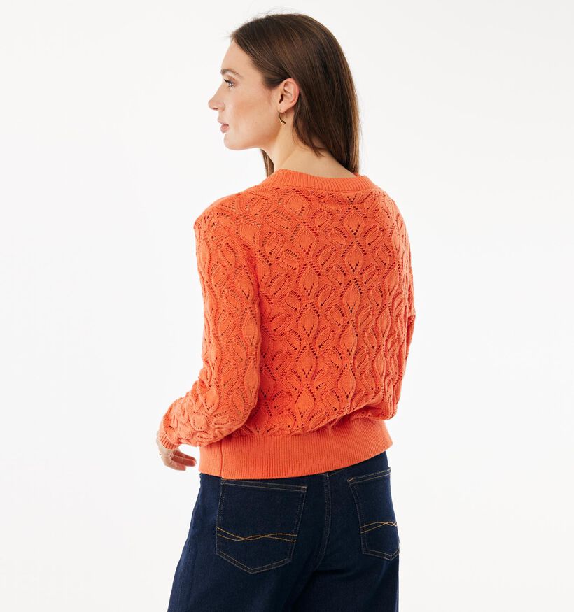 Mexx Flower Knit Oranje Cardigan voor dames (368530)