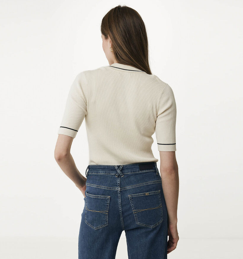 Mexx Ecru Gebreide polo voor dames (345715)