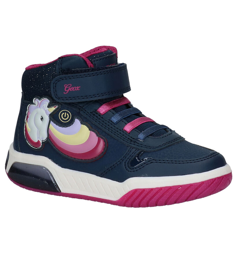 Geox Inek Blauwe Sneakers met Lichtjes in kunstleer (278278)