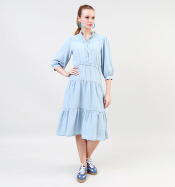 Robe mi-longue bleu