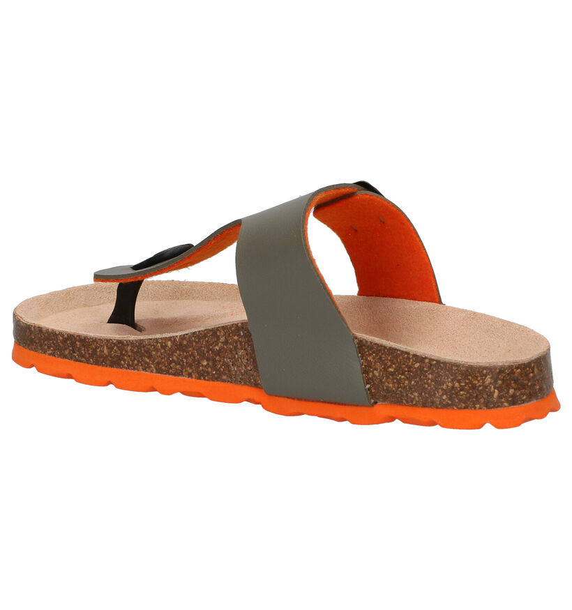 Made in Spain Kaki Teenslippers in kunstleer (287607)