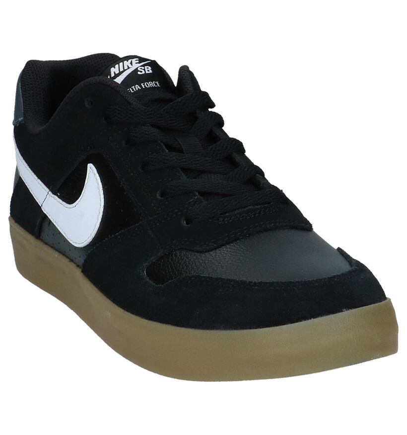 Zwarte Skateschoenen Nike SB Delta Force Vulc in kunstleer (209845)
