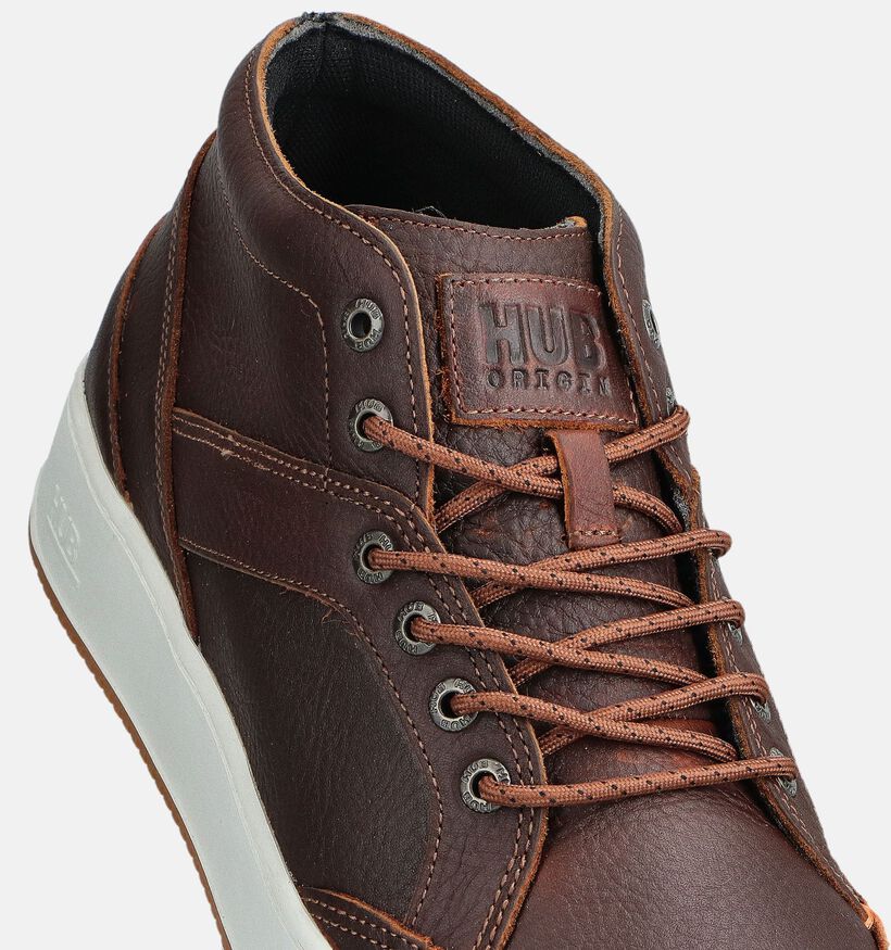 Hub Boots à lacets en Cognac pour hommes (363637) - pour semelles orthopédiques