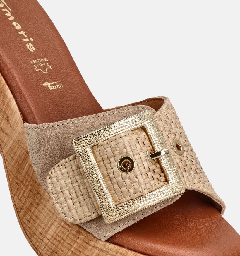 Tamaris Beige Slippers met Blokhak voor dames (373607)