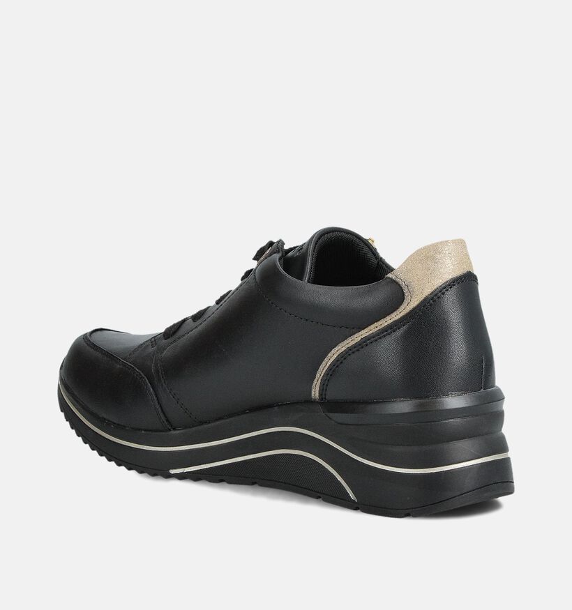 Remonte Zwarte Sneakers Veter en Rits voor dames (360393) - geschikt voor steunzolen