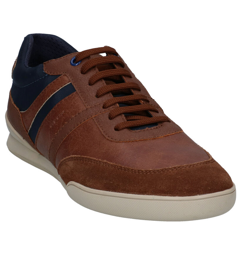 Geox Kristof Cognac Veterschoenen in kunstleer (285143)