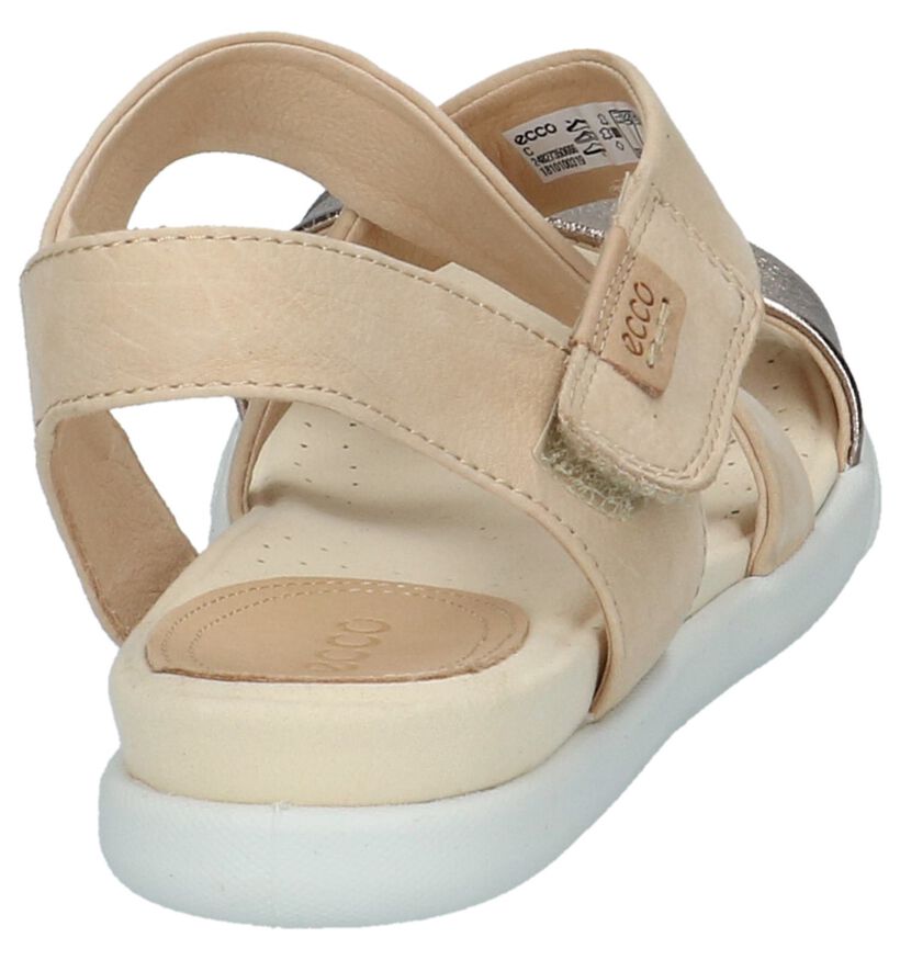 Beige Sandalen met Metallic Band ECCO Damara Sandal in leer (214077)