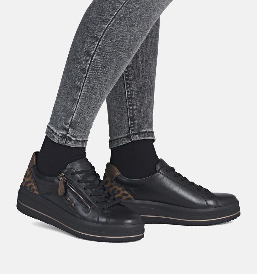 Remonte Zwarte Veterschoenen voor dames (360402) - geschikt voor steunzolen