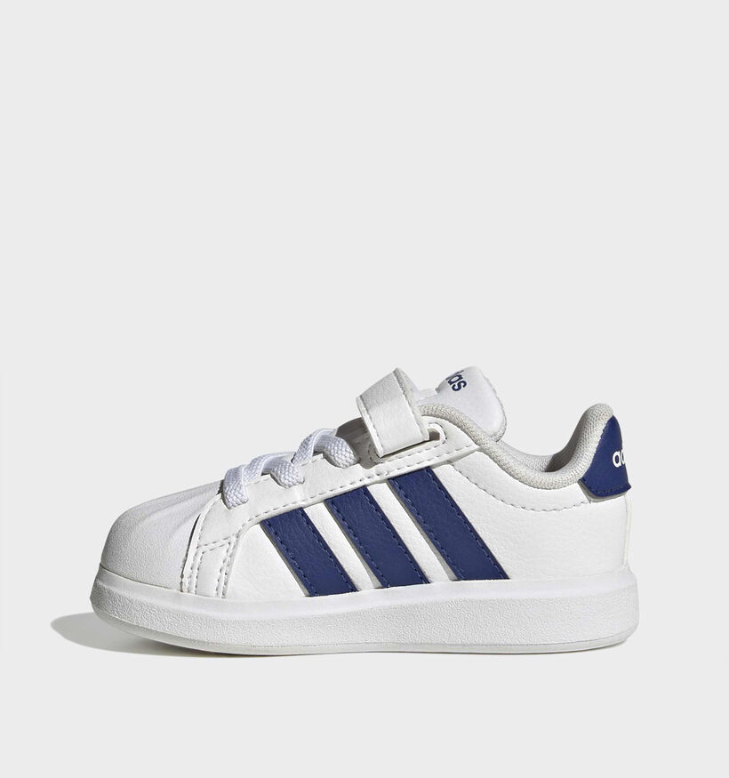 adidas Streettalk Witte/Donkerblauwe Sneakers voor jongens (380611) - geschikt voor steunzolen