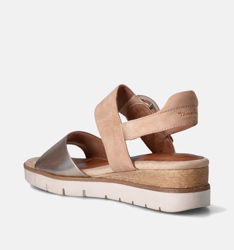 Tamaris Sandales compensées en Camel pour femmes (354368)