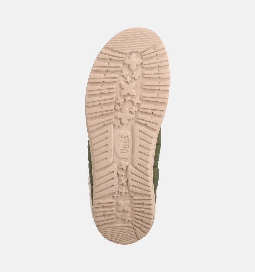HEYDUDE Wally Slip Camp Pantoufles ouvertes en Vert kaki pour hommes (378091) - pour semelles orthop&eacute;diques