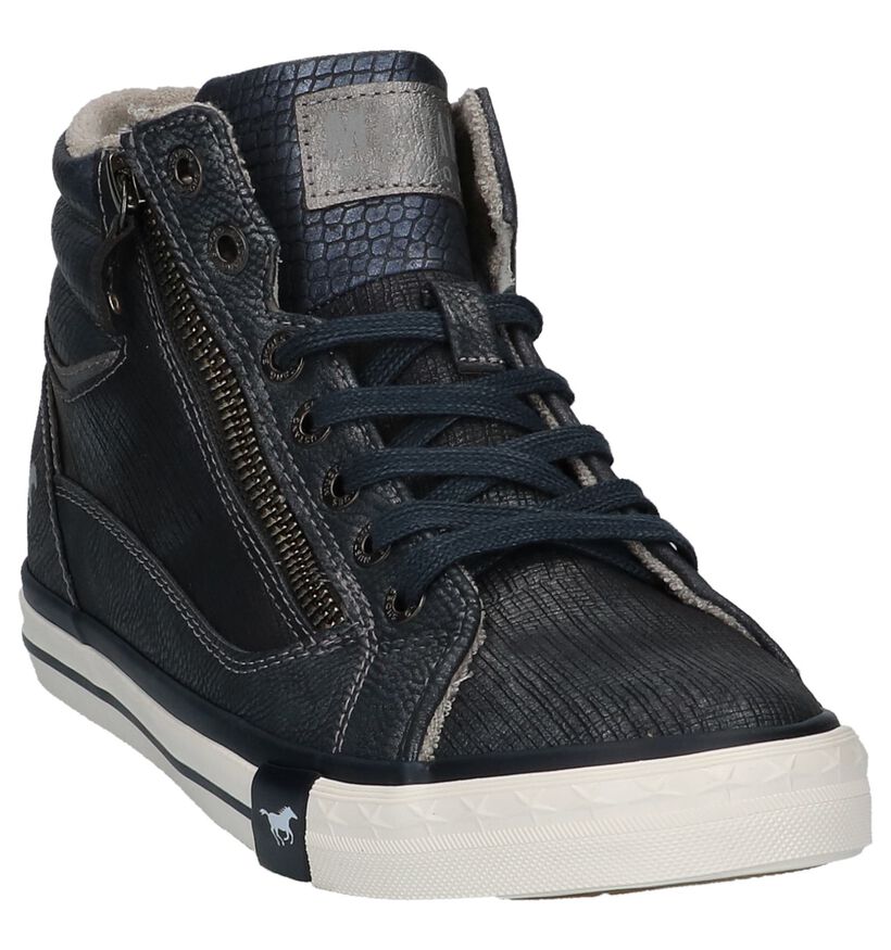 Blauwe Sneakers Mustang in leer (223080)