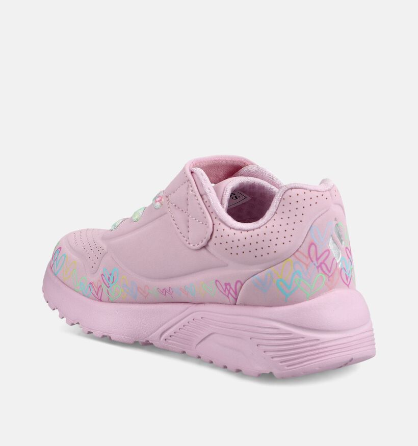 Skechers Uno Heart Craze Roze Sneakers voor meisjes (375699)