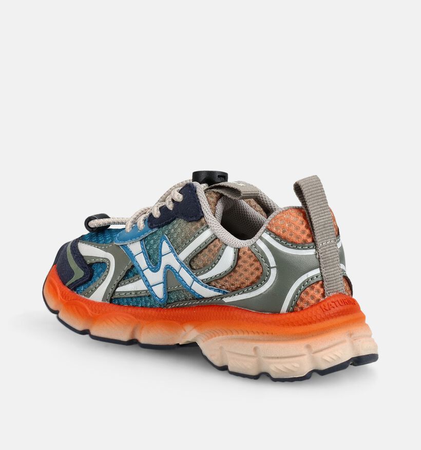 Naturino Wave Baskets basses en Bleu/Multi pour gar&ccedil;ons (380172) - pour semelles orthop&eacute;diques