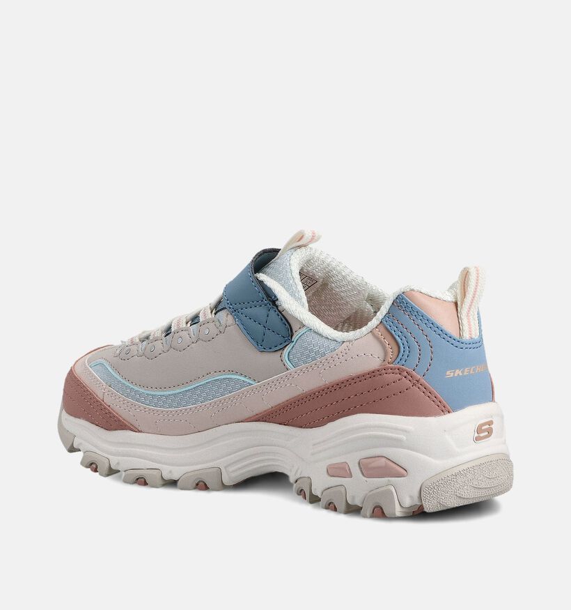 Skechers D'Lites Roze/Blauwe Sneakers voor meisjes (375689) - geschikt voor steunzolen