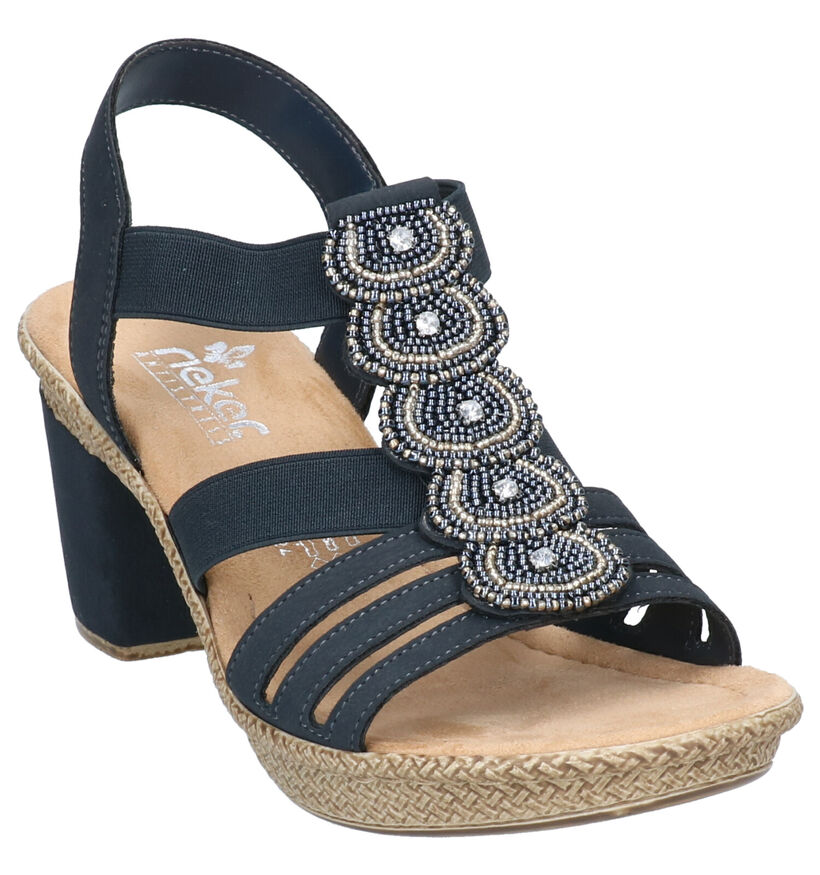 Rieker Donkerblauwe Sandalen in stof (271877)