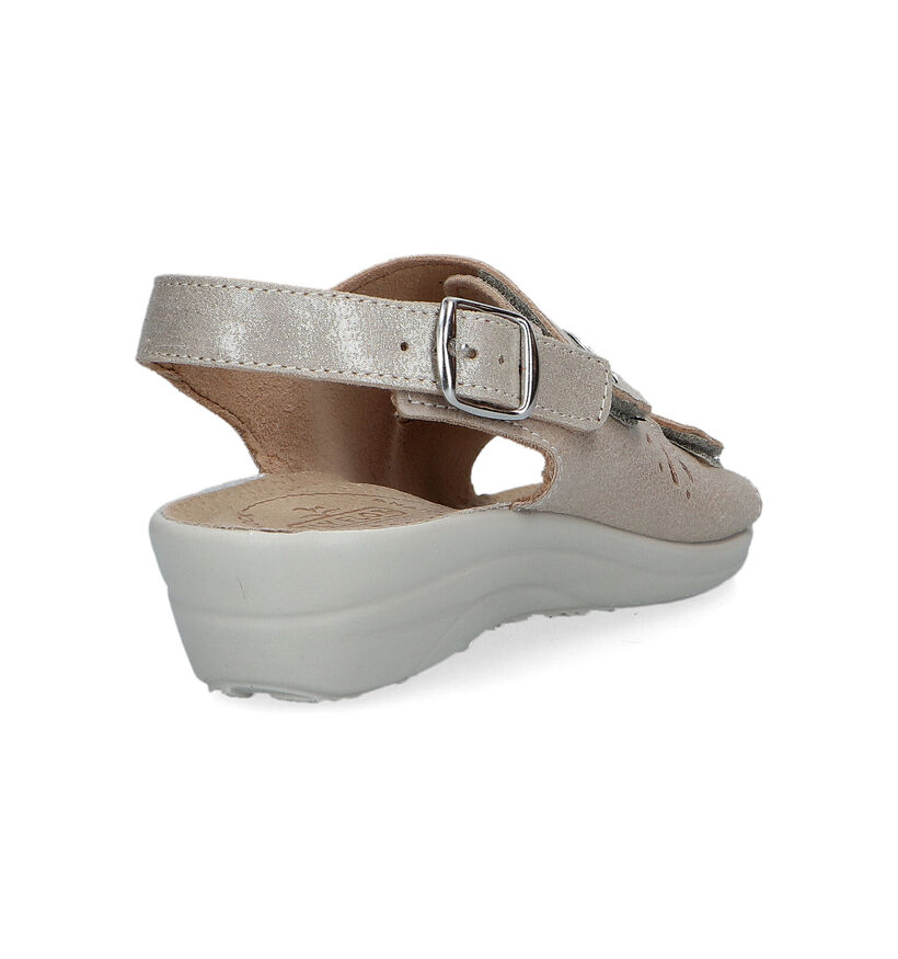 Fly Flot Sandales compens&eacute;es en Beige pour femmes (324540)