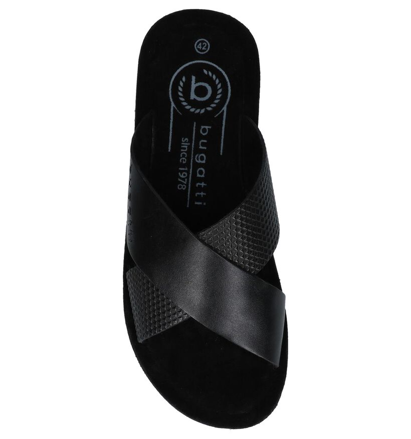 Zwarte Geklede Slippers Bugatti in leer (243624)