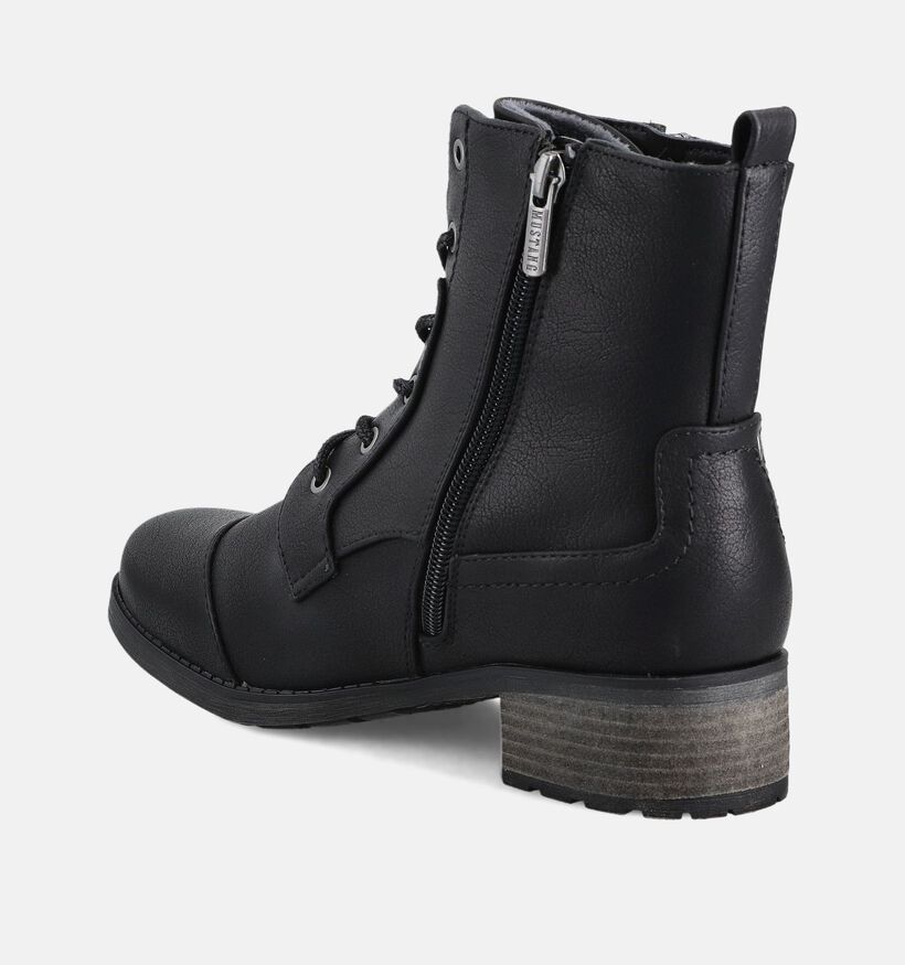 Mustang Boots à lacets en Noir pour femmes (364322)