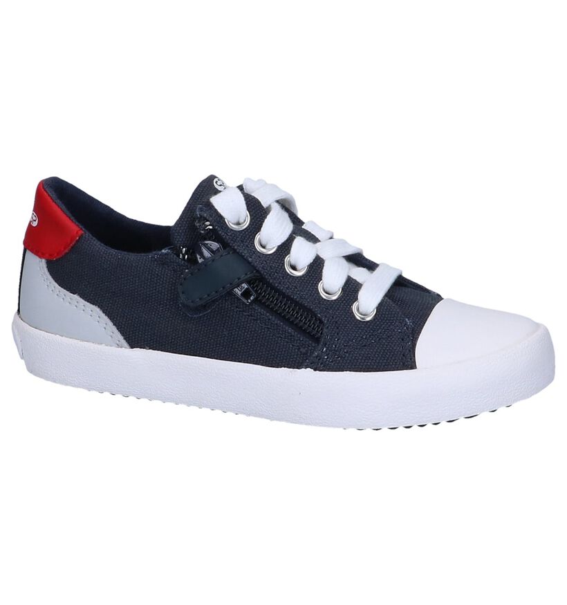 Geox Chaussures à fermeture éclair/lacets en Bleu foncé en simili cuir (237951)