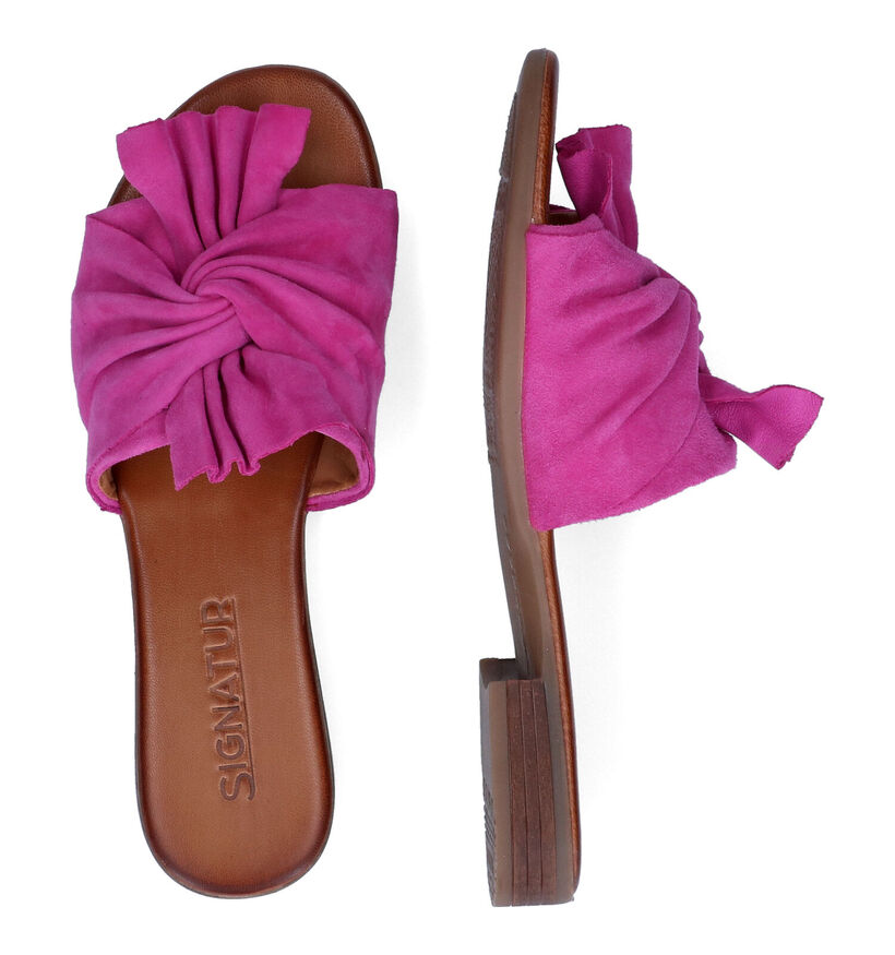 Signatur Nu-pieds plates en Rose fuchsia pour femmes (304219)