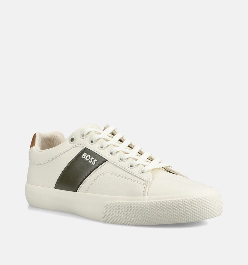 BOSS Aiden Tenn Chaussures plates en Blanc pour hommes (375718)