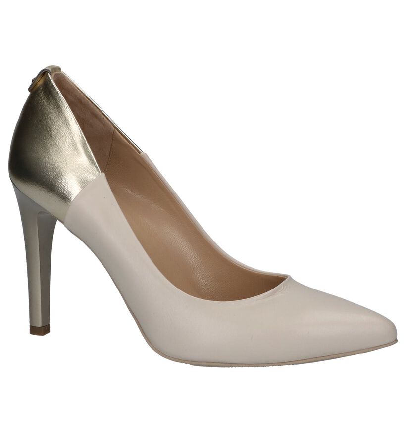 Beige/Gouden High Heel Pumps NeroGiardini in leer (240947)