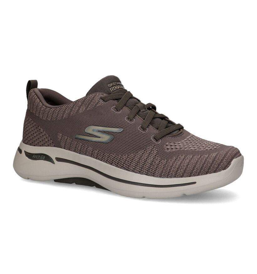Skechers Go Walk Arch Fit Taupe Sneakers in stof (319533)