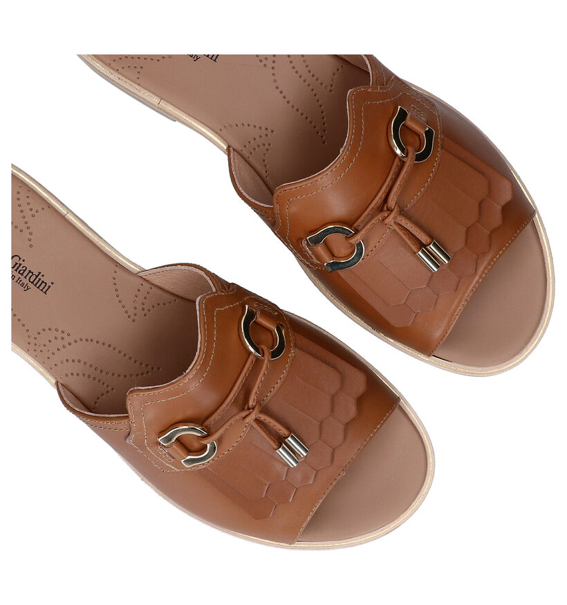 NeroGiardini Nu-pieds plates en Cognac pour femmes (290223)