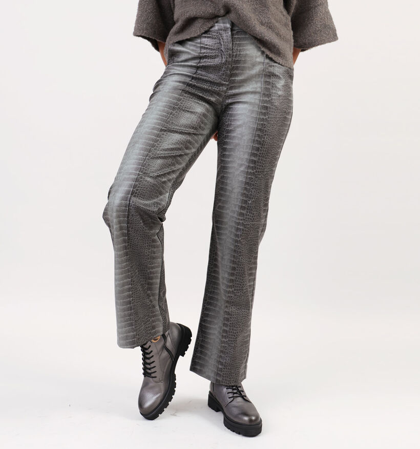 Minus Lilu Grijze Geklede broek voor dames (348254)