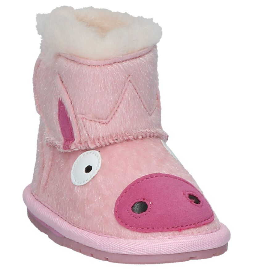 EMU Piggy Walker Lichtroze Boots met Velcro in faux fur (231516)