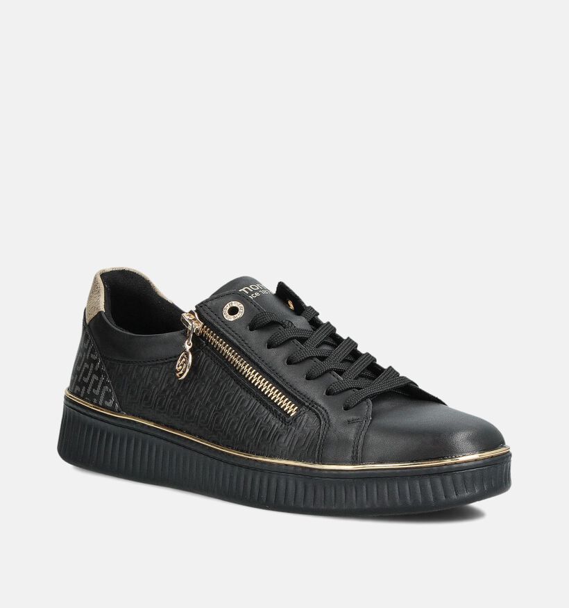 Remonte Zwarte Sneakers met Veter en Rits voor dames (360408) - geschikt voor steunzolen
