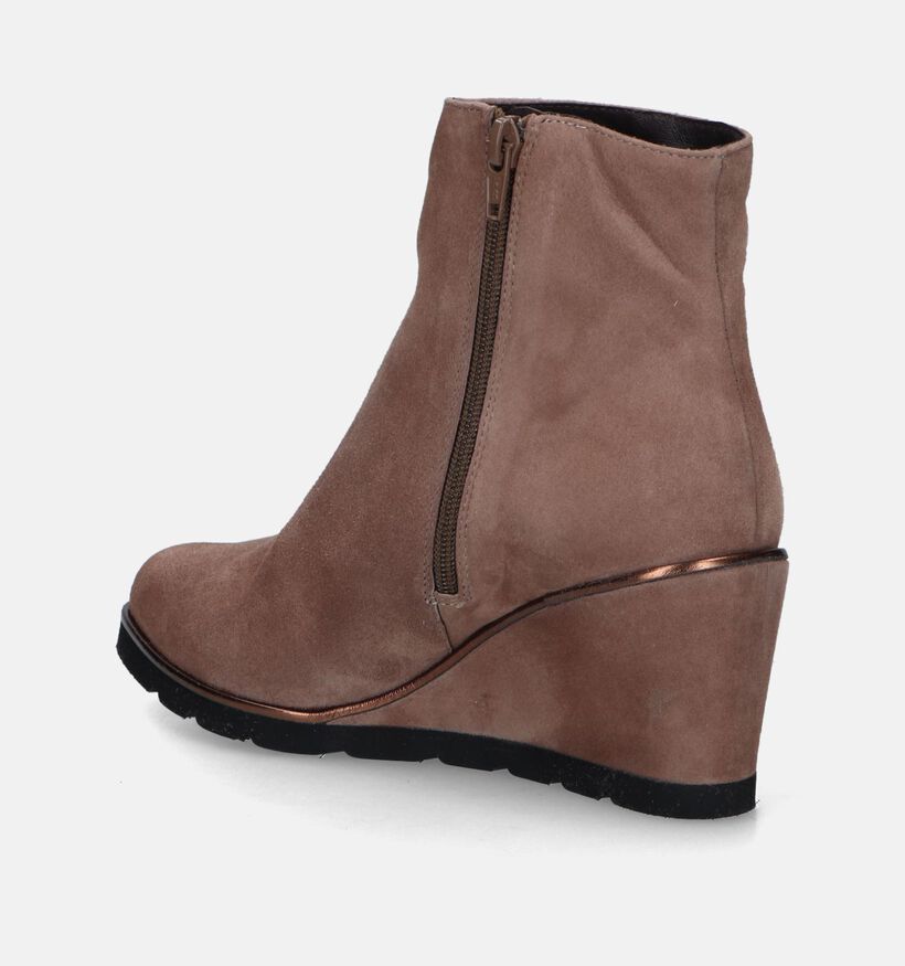 Jhay Bottillons avec talon compensé en Taupe pour femmes (347302)