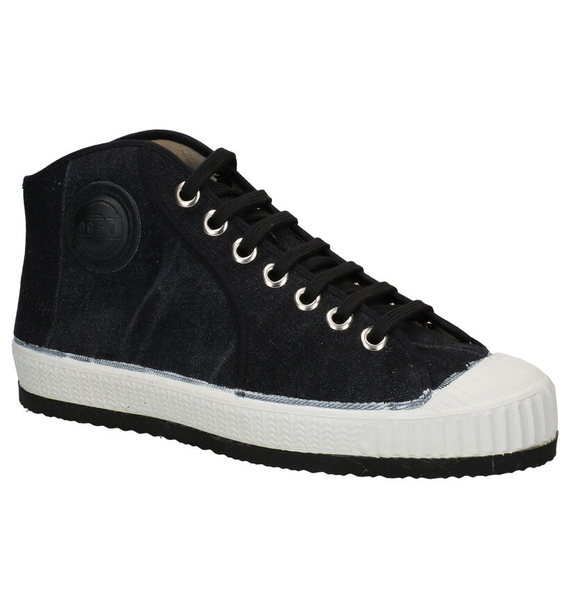 0051 Jeans Zwarte Sneakers in stof (294656)