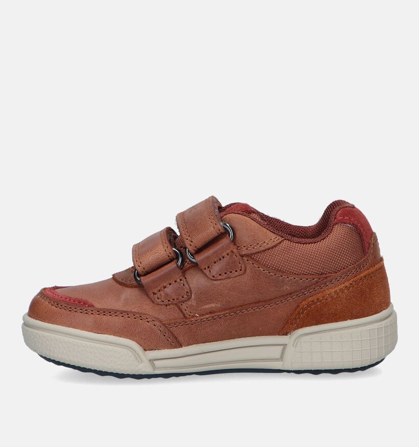 Geox Poseido Chaussures à velcro en Cognac pour garçons (330065) - pour semelles orthopédiques