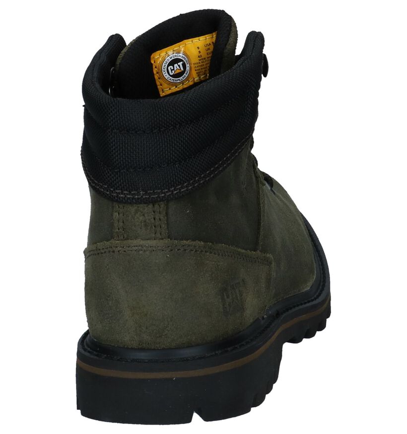 Caterpillar Exigent Olijfgroene Bottines in daim (225469)