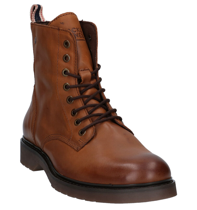 Jack & Jones Norse Bottines en Cognac en cuir (278262)